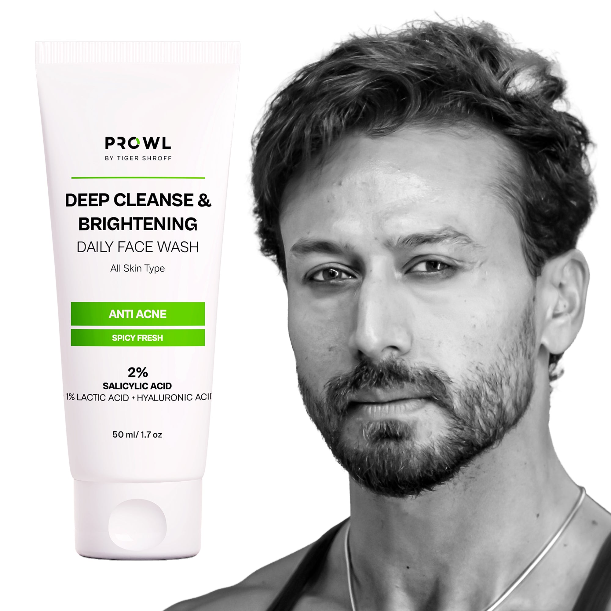 PROWL Deep Cleanse & Brightening Daily Face Wash - All Skin Type - 50ml - Pack of 1