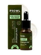 PROWL Acne Control Face Serum bottle and green carton displayed in front of a clear, bubbly serum swatch.