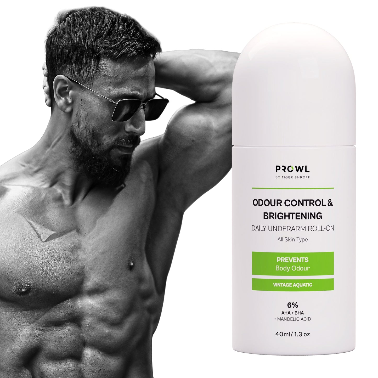 PROWL Odour control & Brightening  Daily Underarm Roll-On - All Skin Type - 40ml - Pack of 1