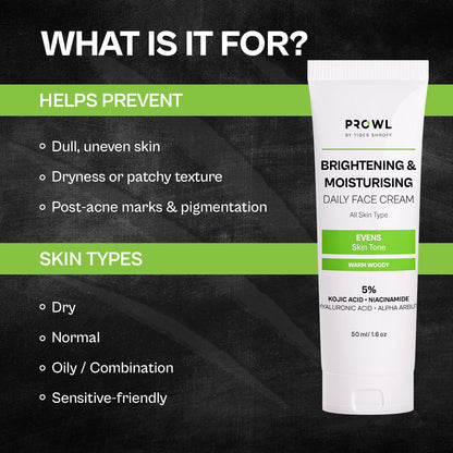 PROWL Brightening & Moisturising Daily Face Cream - All Skin Type - 50ml - Pack of 1