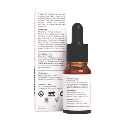 PROWL 2% Salicylic Acid Acne Control Daily Face Serum - All Skin Type - 10ml - Pack of 1